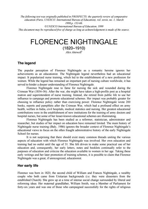 florence nightingale research paper